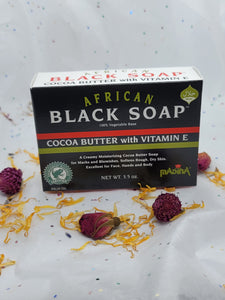 African Black Soap with Cocoa butter with Vitamin E