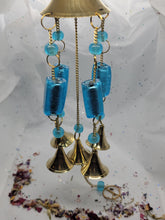 Brass wind chime w/ blue beads