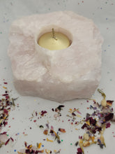 Large rose Quartz votive candle holder