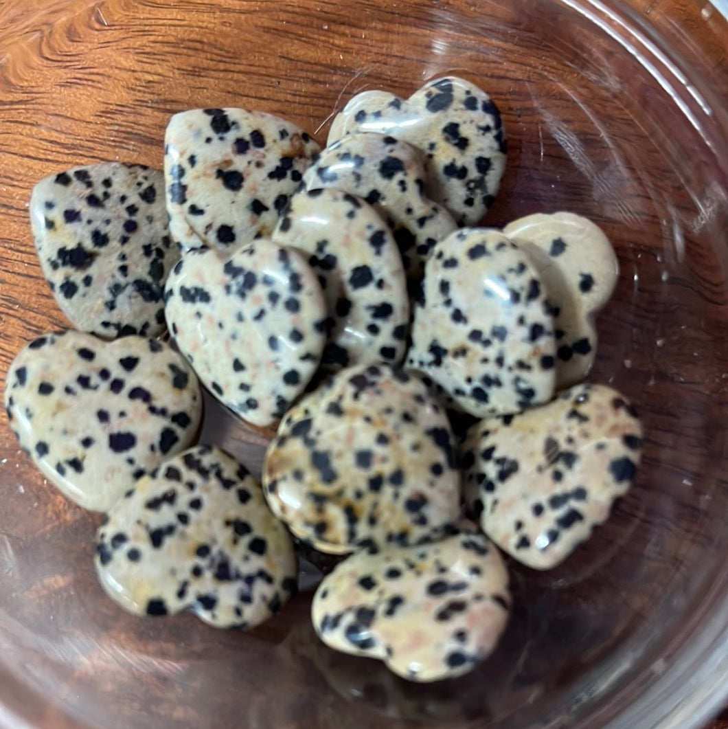 Small Dalmatian Jasper Hearts